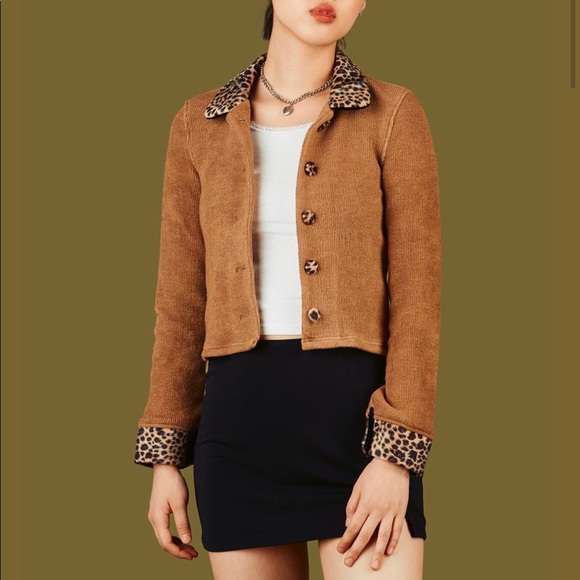 UNIF Beige/Leopard Sweater - Picture 1 of 8